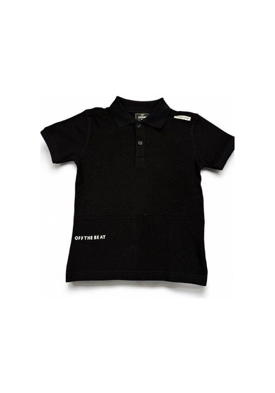 Carinos Erkek Çocuk Basic Yaka Detaylı T-shirt-14557 SIYAH