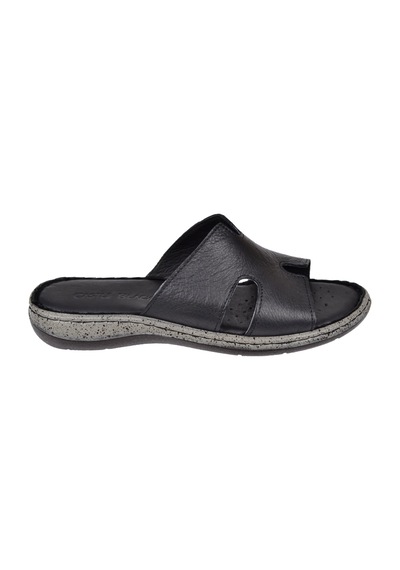 Castle Black Hakiki Deri Comfort Kadın Terlik Cb-22404 Siyah