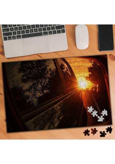 Dikiz Aynasından Güneş Yansıması 240 Parça Puzzle Yapboz-2089