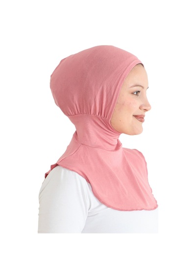 Modish Group Kadın Boyunluklu Hijab Tesettür Pratik Spor Bone - Sarı Gül Kurusu
