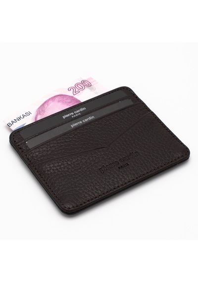 Pierre Cardin Unisex Deri Kartlık 0626 Kahverengi