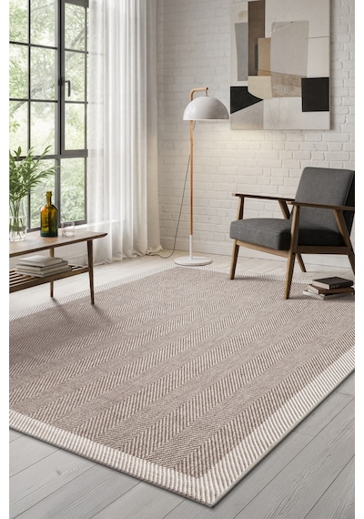 Elit Premium Sisal Jut Halı 1405 Hav Ve Toz Yapmaz Bordürlü Halı Bej-krem Bej - Krem