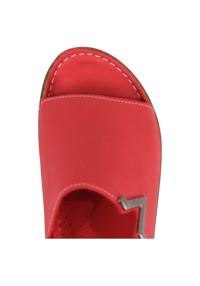 Napa Shoes Hakiki Deri Tek Geniş Bantlı Metal Aksesuarlı Rahat Taban Kadın Terlik Napa-308 Kırmızı Napa Shoes Hakiki Deri Tek Geniş Bantlı Metal Aksesuarlı Rahat Taban Kadın Terlik Napa-308 Kırmızı