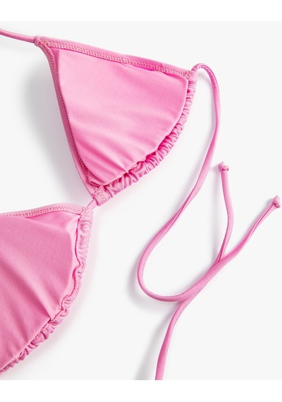 Koton Üçgen Bikini Üstü Boyundan Bağlamalı Kaplı Pembe 3sak10146bm 3SAK10146BM0K1