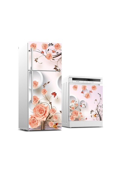 Buzdolabı Ve Bulaşık Makinası Beyaz Eşya Sticker Kaplama Pembe Çi (498537402)