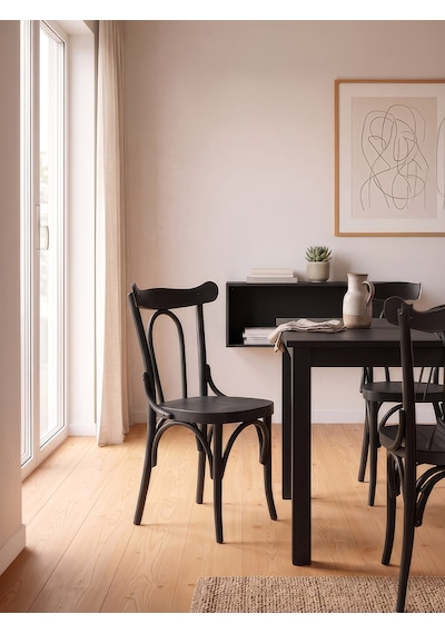 Wien Klasik Ahşap Sandalye Siyah