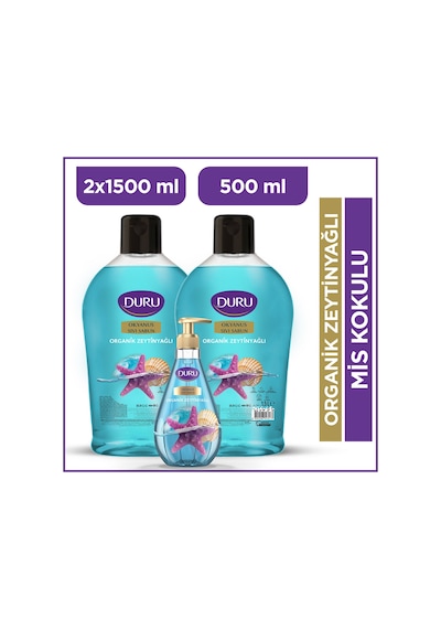 Duru Organik Zeytinyağlı Okyanus Sıvı Sabun 2 x 1500 ML + 500 ML