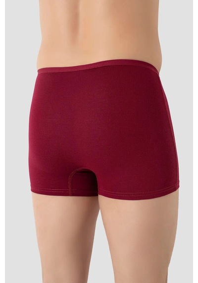 Carlburn Erkek İnce Bel Lastikli Bambu Boxer Bordo 5'li Paket Nefes Alabilen Tekstil Ürün Rahat İç Giyim