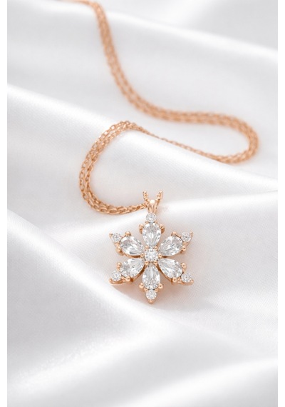 Çekirdekjewelry 925 Ayar Gümüş Rose Kaplama Kar Tanesi Kolye Işıklı Kutulu, Zirkon Taşlı Şık Kadın Kolye Sarı Çekirdekjewelry 925 Ayar Gümüş Rose Kaplama Kar Tanesi Kolye Işıklı Kutulu, Zirkon Taşlı Şık Kadın Kolye Sarı