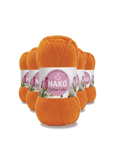 5 Adet Cotton Lüks Yelek Tunik Kazak Bluz Hırka İpi Yünü Turuncu 97552