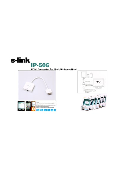 S-Link Ip-506 Ipod- iPhone -Apple Uyumlu iPad  Hdmı Konnektör