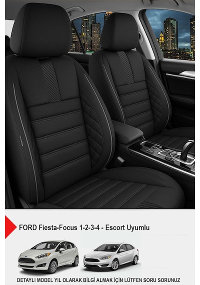 Oniks Füme Oto Koltuk Kılıfı Ford Focus-fiesta-escort Uyumlu Siyah