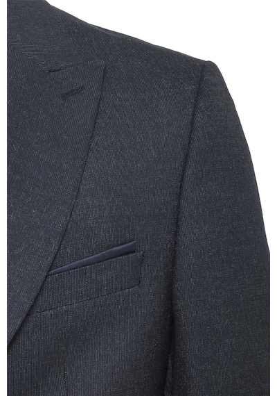 Süvari Lacivert Slim Fit Desenli Sivri Yaka 6 Drop Klasik Takım Elbise-35527 Lacivert