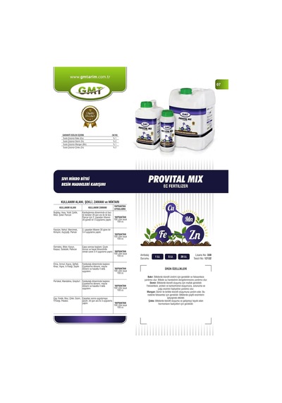 Provital Mix 1 Lt Sıvı Mikro Bitki Besin Maddeleri Karışımı
