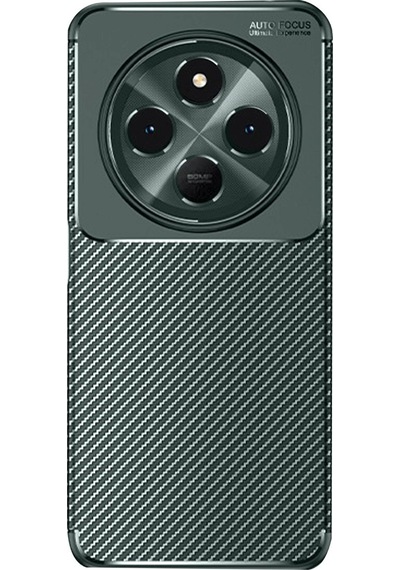 Xiaomi Redmi 14c Uyumlu Kılıf Auto Focus Karbon Kapak - Koyu Yeşil