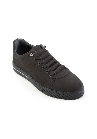 Bambi Siyah Nubuk Hakiki Deri Erkek Sneaker E01610196501
