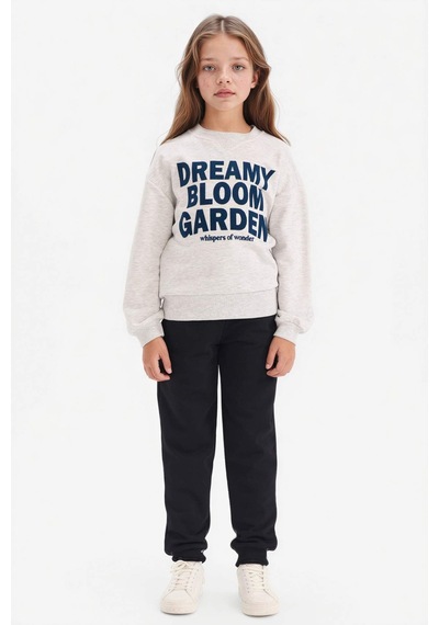 Defacto Kız Çocuk Relax Fit Bisiklet Yaka Baskılı Sweatshirt G3801a825wngr85 Gri-gr85