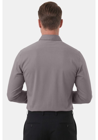 Rizzup Füme Slim Fit Kolay Ütülenebilir Açık Dik Yaka Likralı Erkek Gömlek 2602615