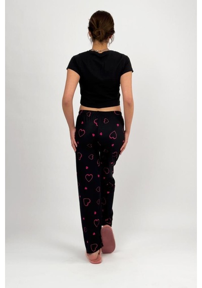 Kadın Kadife Pijama Altı Eşofman Pamuklu Fuşya