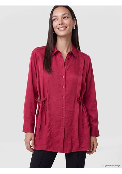 Lcw Everyday Bordo Modal Karışımlı Kadın Gömlek Tunik