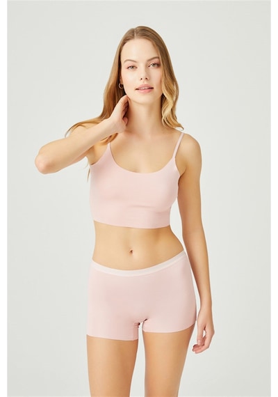 Cottonhill Basic Lazer Kesim Dikişsiz Kadın Boxer Külot 5'li Paket Renkli-1 Çok Renkli