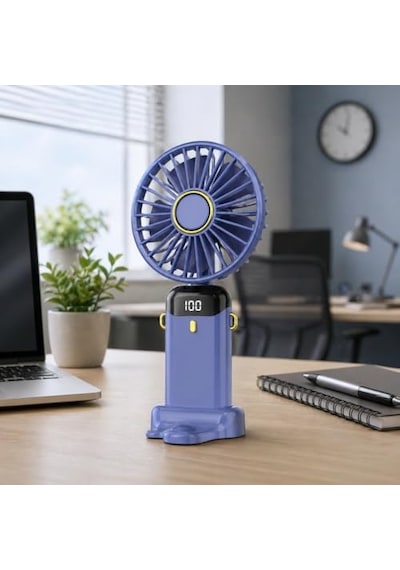 Dijital Göstergeli Mini Vantilatör, Şarjlı Masaüstü Vantilatör, Taşınabilir 12000 Rpm El Fanı, Ergonoik Tasarım, Kademeli Ve Sessiz Çalışma, Soğutucu Mini El Fanı, El Tipi Ve Masaüstü Kullanım