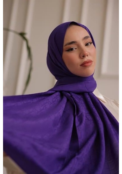 D Desen Şal Mor Çok Renkli