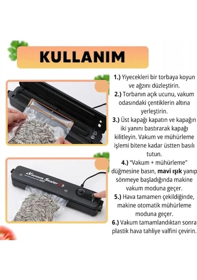Gıda Vakum Ve Mühürleme Makinesi- Yiyecek Tazeliği Koruma Ev Ve Restoran İçin