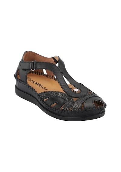Forelli 22521 Sally-g Siyah Kadın Comfort Deri Sandalet 6752 Çok Renkli