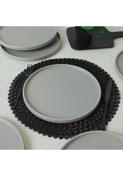 Mat Gri Stackable Servis Tabağı 27 Cm 6 Adet 995