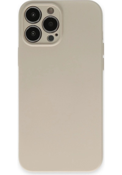 Apple  Uyumlu  iPhone 13 Pro Kılıf Nano İçi Kadife Silikon Bej