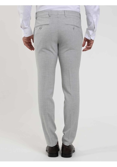 Dufy Gri Erkek Ekstra Slim Fit Melanj Desenli Klasik Pantolon - 103508-gri Gri