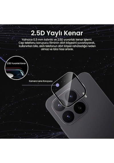 Görüntü Kalitesi Bozmayan Kamera Lens Koruyucu Safir Sapphire Siyah, Xiaomi Mi 17t / Xiaomi Mi 17t Pro Diğer