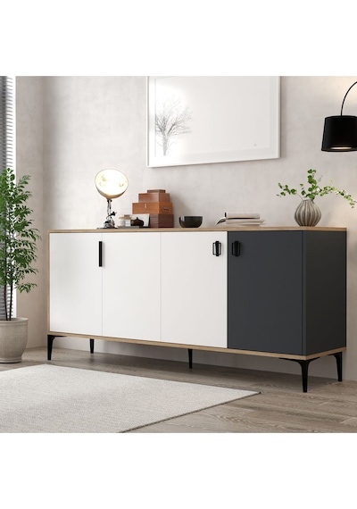 4002 Neva Konsol 180 Cm Sepet - Beyaz - Antrasit Tv Ünitesi - Yemek Odası - Kahve Köşesi Beyaz - Antrasit - Sepet Çok Renkli 4002 Neva Konsol 180 Cm Sepet - Beyaz - Antrasit Tv Ünitesi - Yemek Odası - Kahve Köşesi Beyaz - Antrasit - Sepet Çok Renkli