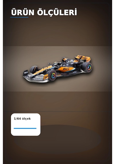 Oscar Piastri 1/64 Mclaren Mcl60 Diecast Model Araba - 2023 Avustralya Gp, Koleksiyonluk Bx-313342