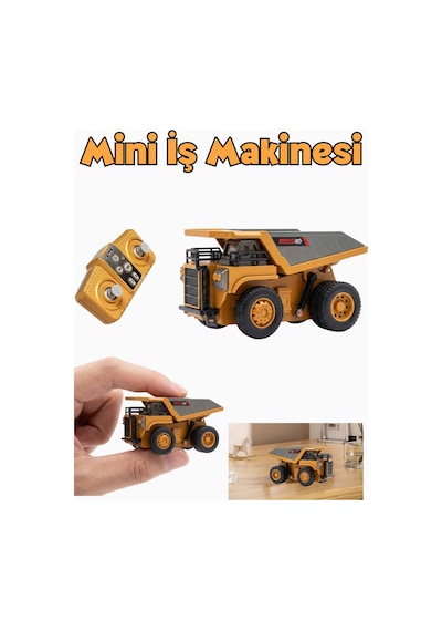 2.4ghz 1:64 Uzaktan Kumandalı Metal Kasa Full Fonksiyon Şarjlı Minik Kamyon 8 Cm Çok Renkli