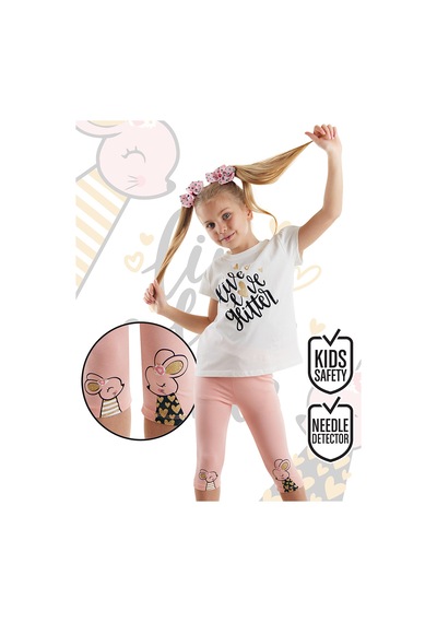Sevimli Fareler Kız Çocuk Yazlık T-shirt Tayt Takım