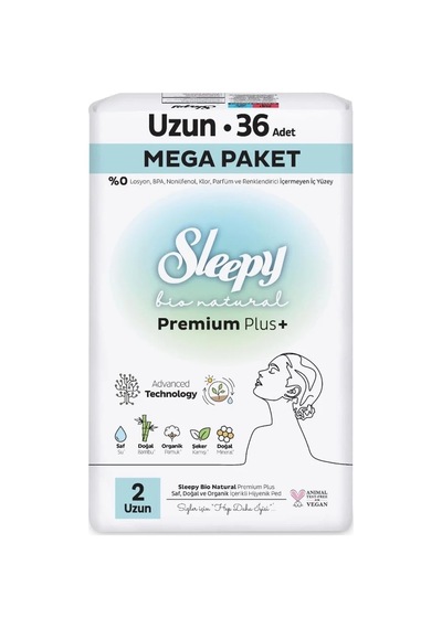 Premium Uzun Ped 36 Adet Bio Natural