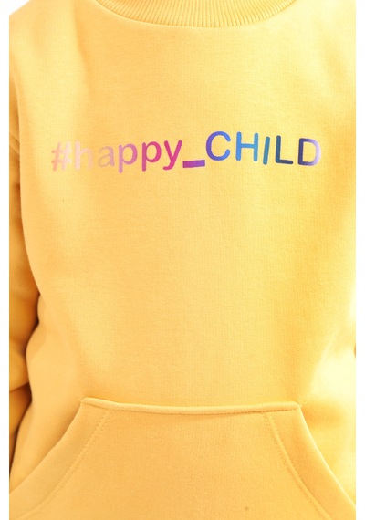 Toontoy Unisex Çocuk Baskılı Sweatshirt Hardal
