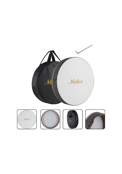 Midex Br-810x 10'lu Bendir Def Toptan Paket Akort Ayarlı El Tutma Oyuklu Çantalı