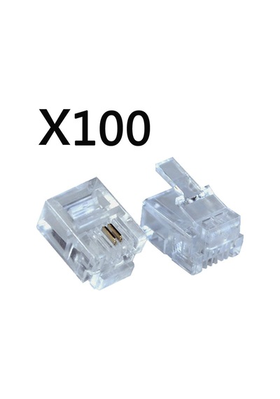 Rj11 Konnektör Rj11 6P2C Konnektör Jack 100 Adet