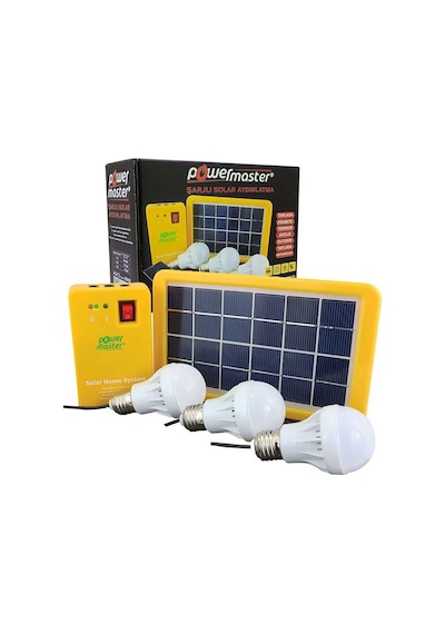 POWERMASTER PM-8905 GÜNEŞ PANELLİ 3 LAMBALI POWERBANK ÖZELLİKLİ ÇOK AMAÇLI ŞARJLI SOLAR AYDINLATMA