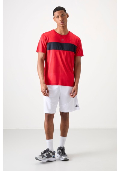 Tommy Life Kırmızı Polyester Nefes Alan Jakarlı İnce Esnek Standart Fit Erkek Performans T-shirt - 88398 Kirmizi