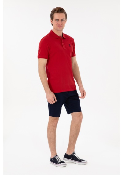 U.S. Polo Assn. Erkek Slim Fit Polo Yaka Kırmızı Basic Tişört 50298041-VR171
