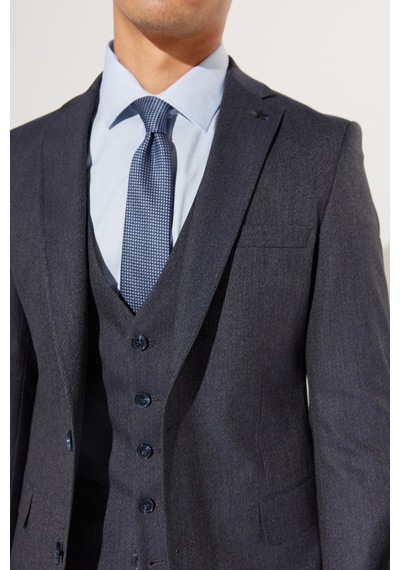 Ac&Co / Altınyıldız Classics Erkek Lacı Grı Slim Fit Dar Kesim Mono Yaka Desenli Yünlü Yelekli Takım Elbise Lacı Grı Lacivert - Gri Ac&Co / Altınyıldız Classics Erkek Lacı Grı Slim Fit Dar Kesim Mono Yaka Desenli Yünlü Yelekli Takım Elbise Lacı Grı Lacivert - Gri
