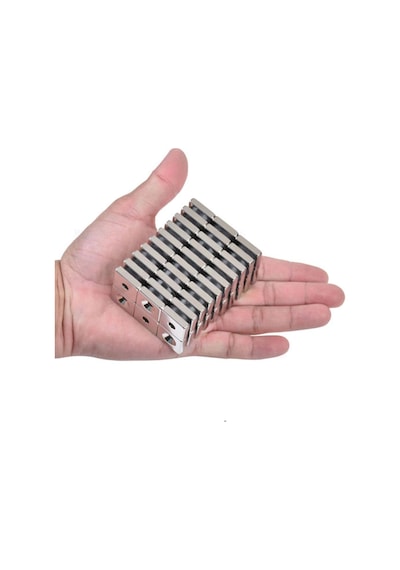 Dünya Magnet 5 Adet, Havşa Delikli, Neodyum Mıknatıs, 20x20x5 Mm, D:10/5 Mm, Köşeli, Güçlü Magnet, N35 Kalite