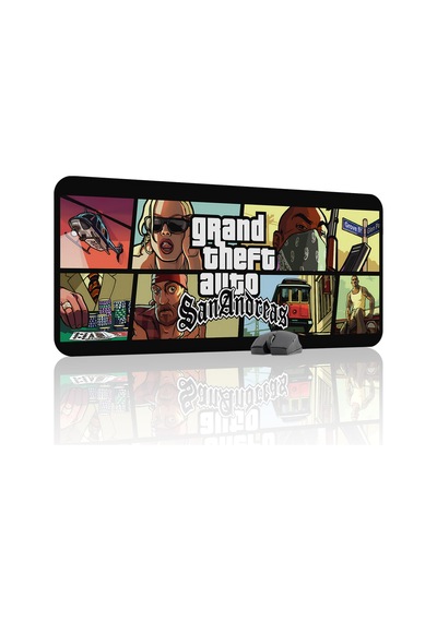 Gta San Andreas Kaymaz Dikişli Kauçuk Oyuncu Mousepad V4 - 90x40 Xxl Gaming Mouse Pad Fare Altlığı