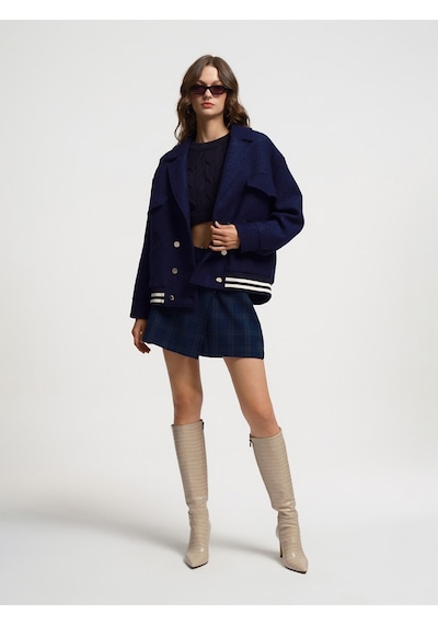 Regular Fit Kadın Mont Lacivert