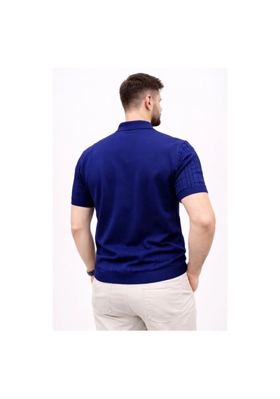 Vexor Erkek Yazlık Triko Tişört Kısa Kol Polo Yaka Düğmeli T-shirt - Lacivert