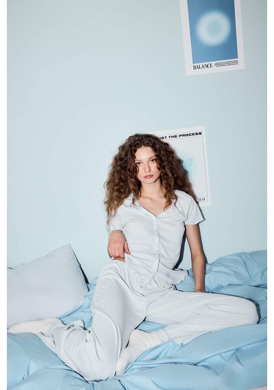 Defacto Kısa Kollu Pijama Üstü G4623AX26SM
